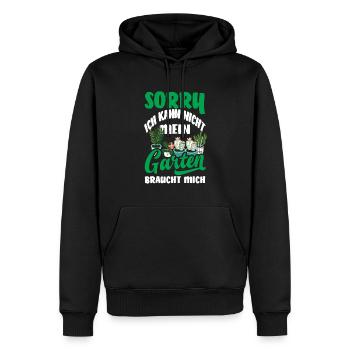 Sorry Mein Garten Braucht Mich Gärtner Garten - Männer Premium Bio Hoodie - Schwarz - Vorne - Nico (187cm)
