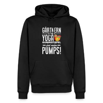 Gärtnern Ist Mein Yoga Lustiges Gärtner Garten - Männer Premium Bio Hoodie - Schwarz - Vorne - Nico (187cm)