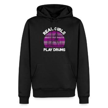 Schlagzeug Mädchen Schlagzeugerin Geschenk - Männer Premium Bio Hoodie - Schwarz - Vorne - Nico (187cm)