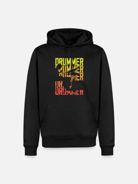 Drums Drummer Gift - Sweat à capuche Premium bio Homme - noir