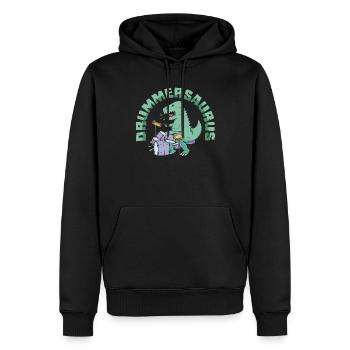 Batterie Batteur Dino Gift - Sweat à capuche Premium bio Homme - noir - Devant - Nico (187cm)