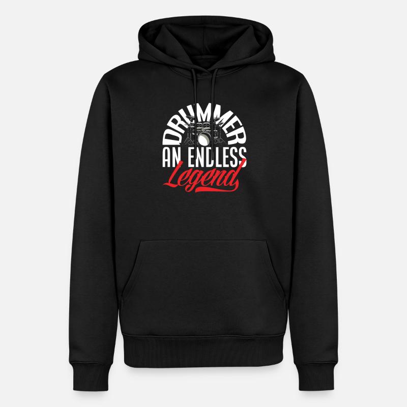 Drums Drummer Gift - Sweat à capuche Premium bio Homme - noir