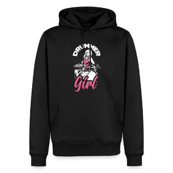 Schlagzeug Mädchen Schlagzeugerin Geschenk - Männer Premium Bio Hoodie - Schwarz - Vorne - Nico (187cm)