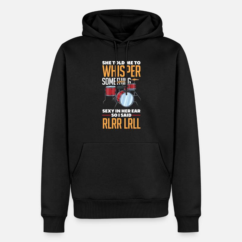 Drums Drummer Gift - Sweat à capuche Premium bio Homme - noir