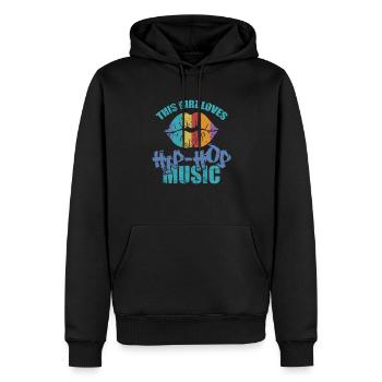 Cette fille aime le genre de musique Hip Hop - Sweat à capuche Premium bio Homme - noir - Devant - Nico (187cm)