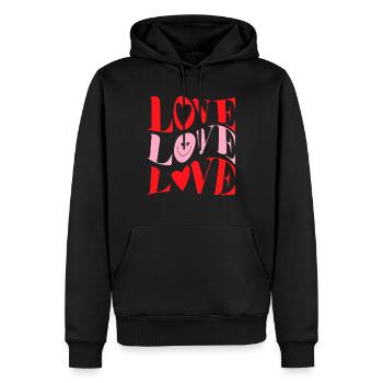 Valentine's Day Love Design - Sweat à capuche Premium bio Homme - noir - Devant - Nico (187cm)