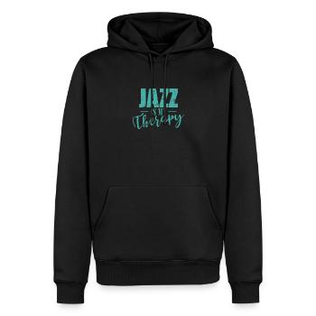 Jazz is my Therapy Musik Saxophon - Männer Premium Bio Hoodie - Schwarz - Vorne - Nico (187cm)