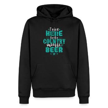 I'm just here for the Country Music and Beer USA - Männer Premium Bio Hoodie - Schwarz - Vorne - Nico (187cm)