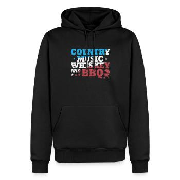 Country Music, Whiskey and BBQ USA Cowboys - Männer Premium Bio Hoodie - Schwarz - Vorne - Nico (187cm)