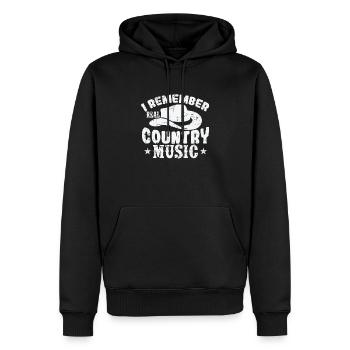 I remember real Country Music USA Amerika - Männer Premium Bio Hoodie - Schwarz - Vorne - Nico (187cm)
