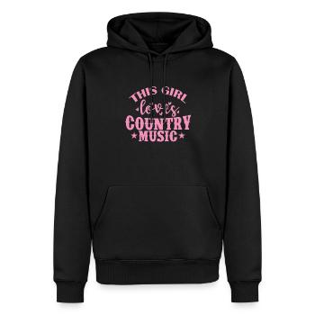 This Girl loves Country Music USA Amerika - Männer Premium Bio Hoodie - Schwarz - Vorne - Nico (187cm)