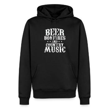 Beer, Bonfires and Country Music USA Amerika - Männer Premium Bio Hoodie - Schwarz - Vorne - Nico (187cm)