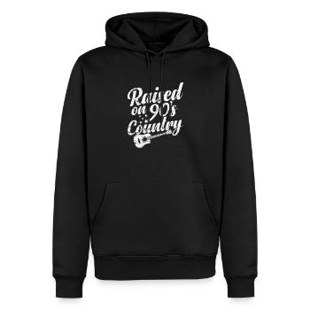 Raised on 90's Country USA Amerika Cowboys - Männer Premium Bio Hoodie - Schwarz - Vorne - Nico (187cm)