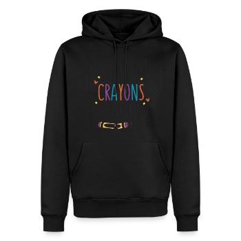 Ich habe nicht die Zeit oder die Buntstifte - Männer Premium Bio Hoodie - Schwarz - Vorne - Nico (187cm)
