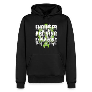 Ingenieur Ich streite nicht lustiges Zitat - Männer Premium Bio Hoodie - Schwarz - Vorne - Nico (187cm)