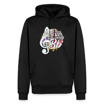 Ohne Musik würde das Leben B Flat Zitat - Männer Premium Bio Hoodie - Schwarz - Vorne - Nico (187cm)