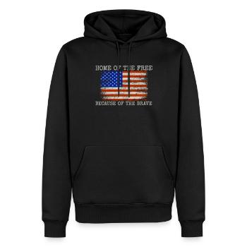 Home Of Free Because The Brave America - Sweat à capuche Premium bio Homme - noir - Devant - Nico (187cm)