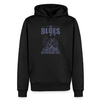 Blues 12 Bars of Trouble sur une échelle pentatonique - Sweat à capuche Premium bio Homme - noir - Devant - Nico (187cm)