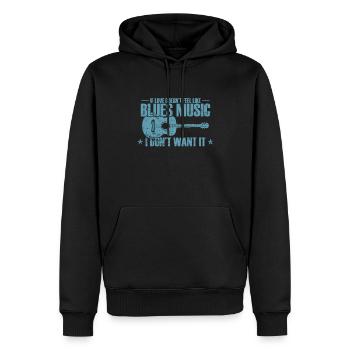 Si l’amour ne ressemble pas à de la musique blues - Sweat à capuche Premium bio Homme - noir - Devant - Nico (187cm)