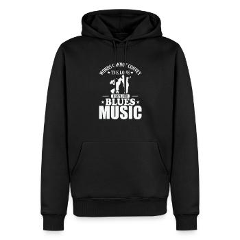 Les mots ne peuvent pas transmettre l’amour pour la musique blues - Sweat à capuche Premium bio Homme - noir - Devant - Nico (187cm)