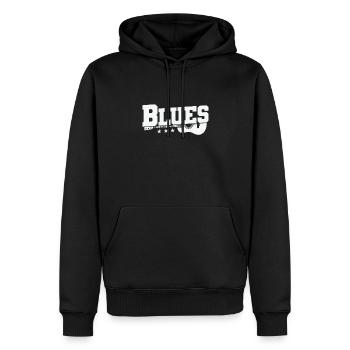 Blues avec trompette de musique de guitare - Sweat à capuche Premium bio Homme - noir - Devant - Nico (187cm)