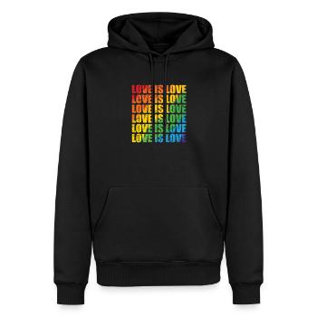 Love is Love LGBT Toleranz Pride Gender - Männer Premium Bio Hoodie - Schwarz - Vorne - Nico (187cm)