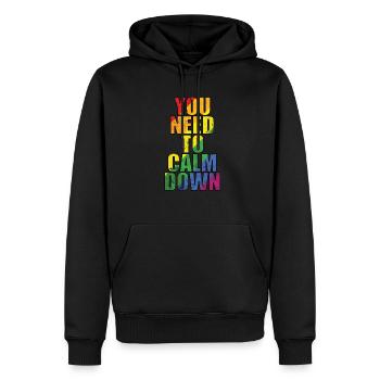 You need to calm down LGBT Regenbogen - Männer Premium Bio Hoodie - Schwarz - Vorne - Nico (187cm)