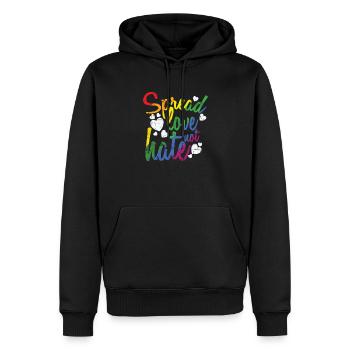 Spread Love not hate LGBT Regenbogen - Männer Premium Bio Hoodie - Schwarz - Vorne - Nico (187cm)