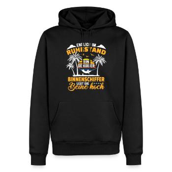 Ruhestand Lustig für Binnenschiffer Rentner - Männer Premium Bio Hoodie - Schwarz - Vorne - Nico (187cm)