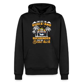 Ruhestand Lustig für Buchbinder Rentner Abschied - Männer Premium Bio Hoodie - Schwarz - Vorne - Nico (187cm)