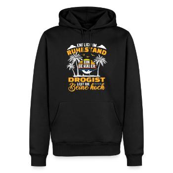 Ruhestand Lustig für Drogist Rentner Abschied - Männer Premium Bio Hoodie - Schwarz - Vorne - Nico (187cm)