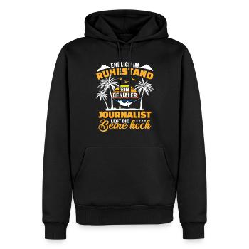 Ruhestand Lustig für Journalist Rentner Abschied - Männer Premium Bio Hoodie - Schwarz - Vorne - Nico (187cm)
