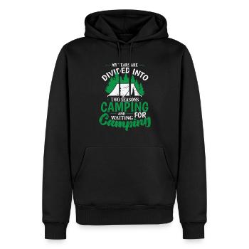 Only 2 Seasons Camping and waiting for Camping - Männer Premium Bio Hoodie - Schwarz - Vorne - Nico (187cm)