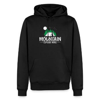 Montagne explorer plus Liberté de vacances - Sweat à capuche Premium bio Homme - noir - Devant - Nico (187cm)