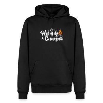 Happy Camper Urlaub Freiheit Lagerfeuer - Männer Premium Bio Hoodie - Schwarz - Vorne - Nico (187cm)