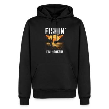 Pêcheur pêcheur pêcheur - Sweat à capuche Premium bio Homme - noir - Devant - Nico (187cm)