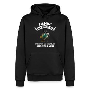 Lustiger Angelfischer - Männer Premium Bio Hoodie - Schwarz - Vorne - Nico (187cm)