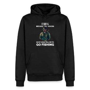 Lustiger Angelfischer - Männer Premium Bio Hoodie - Schwarz - Vorne - Nico (187cm)