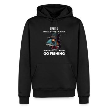 Lustiger Angelfischer Fischer - Männer Premium Bio Hoodie - Schwarz - Vorne - Nico (187cm)