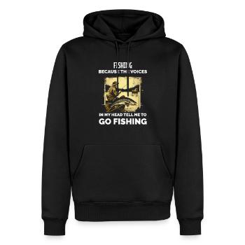 Angeln - Männer Premium Bio Hoodie - Schwarz - Vorne - Nico (187cm)