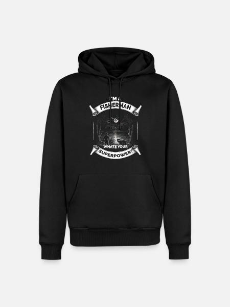 Lustiger Opa Papa Angelfischer - Männer Premium Bio Hoodie - Schwarz