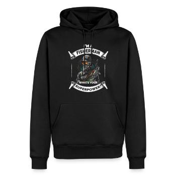 Lustiger Opa Papa Angelfischer - Männer Premium Bio Hoodie - Schwarz - Vorne - Nico (187cm)