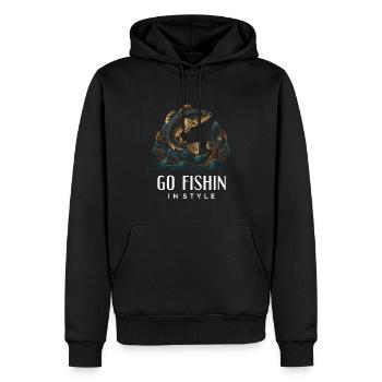 Lustiges Angeln - Angeln mit Stil - Männer Premium Bio Hoodie - Schwarz - Vorne - Nico (187cm)