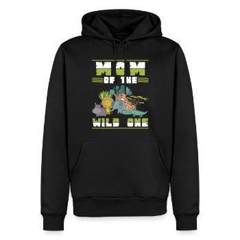 Zoo Mama Boys Anniversaire Fille Famille - Sweat à capuche Premium bio Homme - noir - Devant - Nico (187cm)