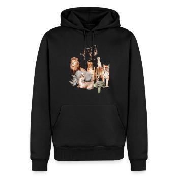 Wild Zoo Animal Lovers Zoo Travel - Sweat à capuche Premium bio Homme - noir - Devant - Nico (187cm)