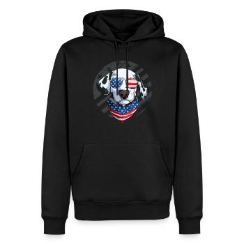 Amoureux patriotique des chiens dalmates 4 juillet - Sweat à capuche Premium bio Homme - noir - Devant - Nico (187cm)