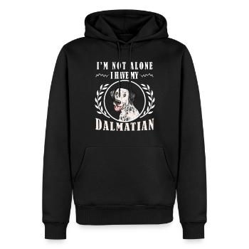 Drôle de chiot propriétaire de chien dalmatien - Sweat à capuche Premium bio Homme - noir - Devant - Nico (187cm)