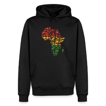 Afrika Tierkarte Schwarz Stolz Afrikanische Tiere - Männer Premium Bio Hoodie - Schwarz - Vorne - Nico (187cm)