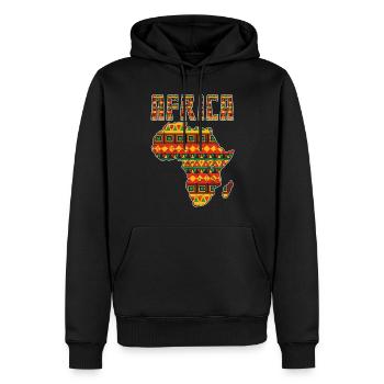 Kente Afrika Karte Kunst Schwarz Afro Stolz - Männer Premium Bio Hoodie - Schwarz - Vorne - Nico (187cm)