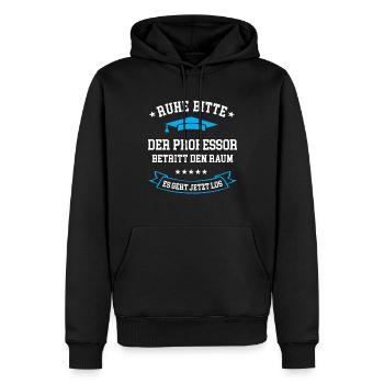 Professor Universität Prof Uniprofessor Professur - Männer Premium Bio Hoodie - Schwarz - Vorne - Nico (187cm)